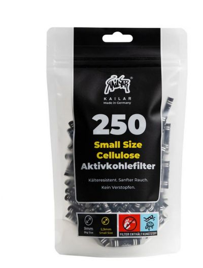 Kailar Aktivekohlefilter schwarz 250Skt.